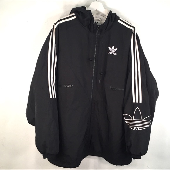 adidas trefoil jacket black